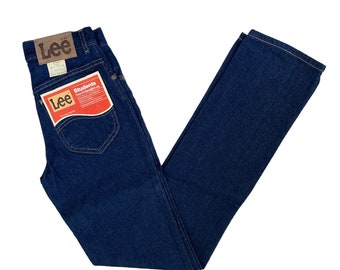 vintage lee dark denim trim fit straight leg jeans size 27x34 deadstock NWT 90s made in USA