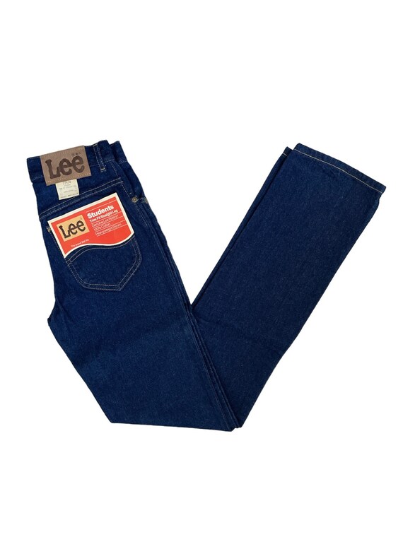 vintage lee dark denim trim fit straight leg jean… - image 1