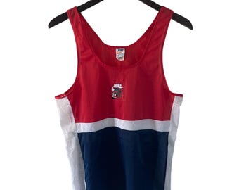 vintage nike racing singlet tank top mens size large early 80s EUC made in USA