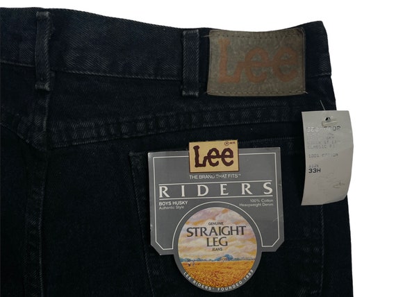 vintage lee riders black straight leg jeans size … - image 3