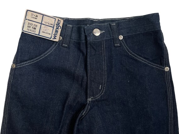 vintage wrangler boot flare silver stud jeans siz… - image 7