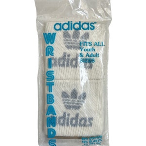 vintage adidas wristbands youth adult OSFA deadstock NIP NWT 80s made in usa