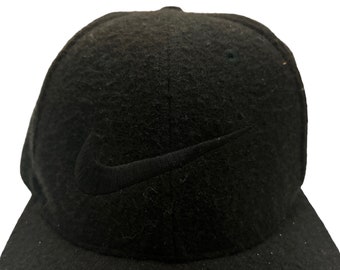 VINTAGE 90s NIKE BIG SWOOSH ADULT WOOL STRAPBACK HAT