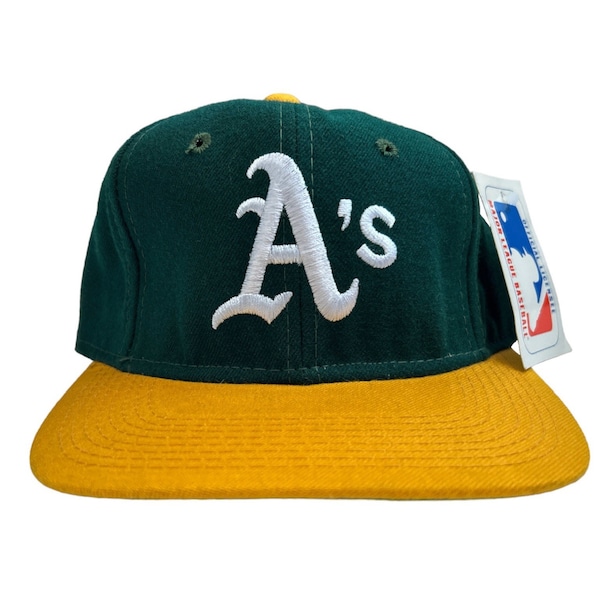 vintage oakland athletics sports specialties fitted hat cap adult size 6 7/8 deadstock NWT 90s made in USA