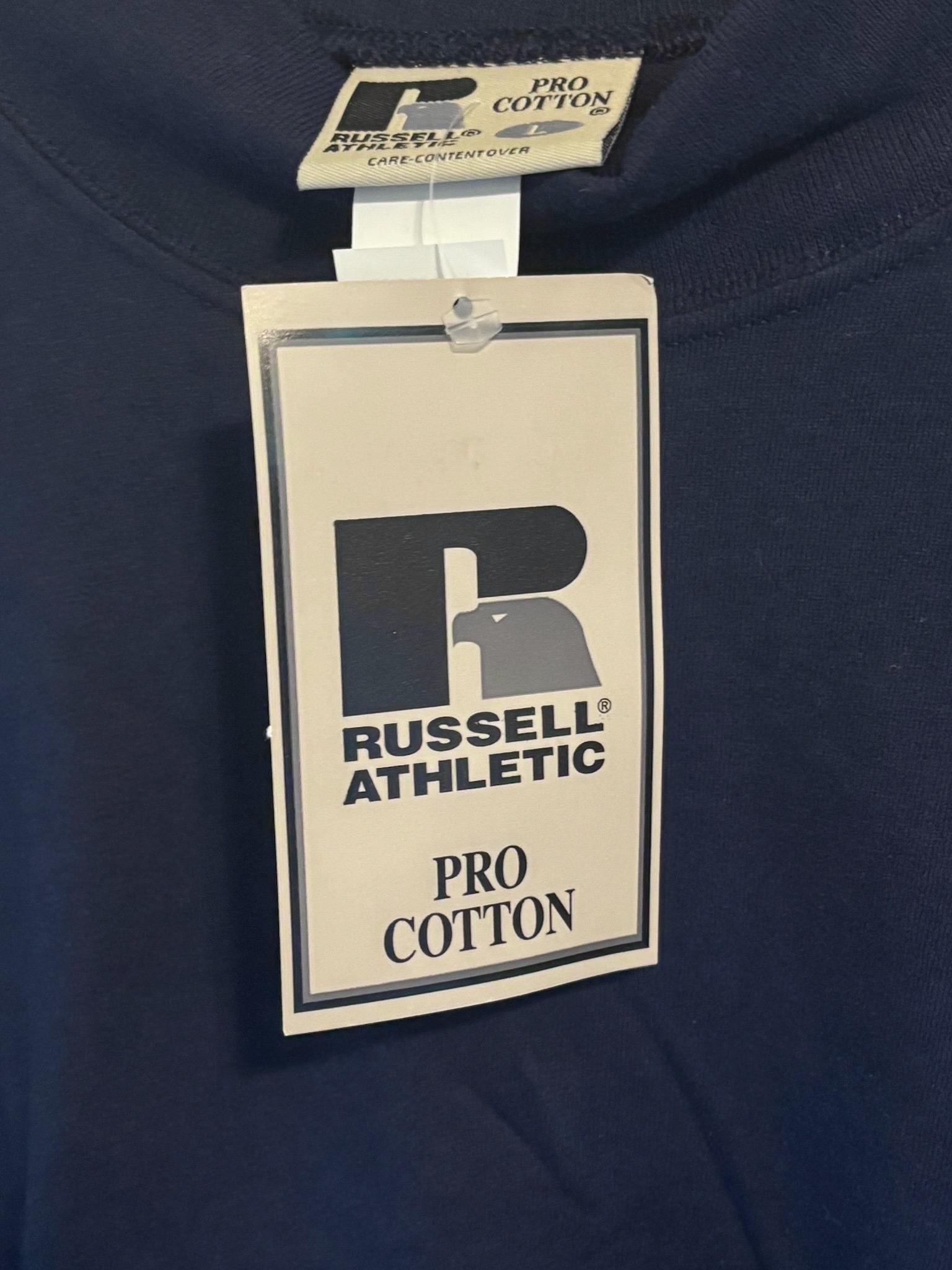 Vintage Russell Athletic Pro Cotton Mock Neck Shirt Mens Size