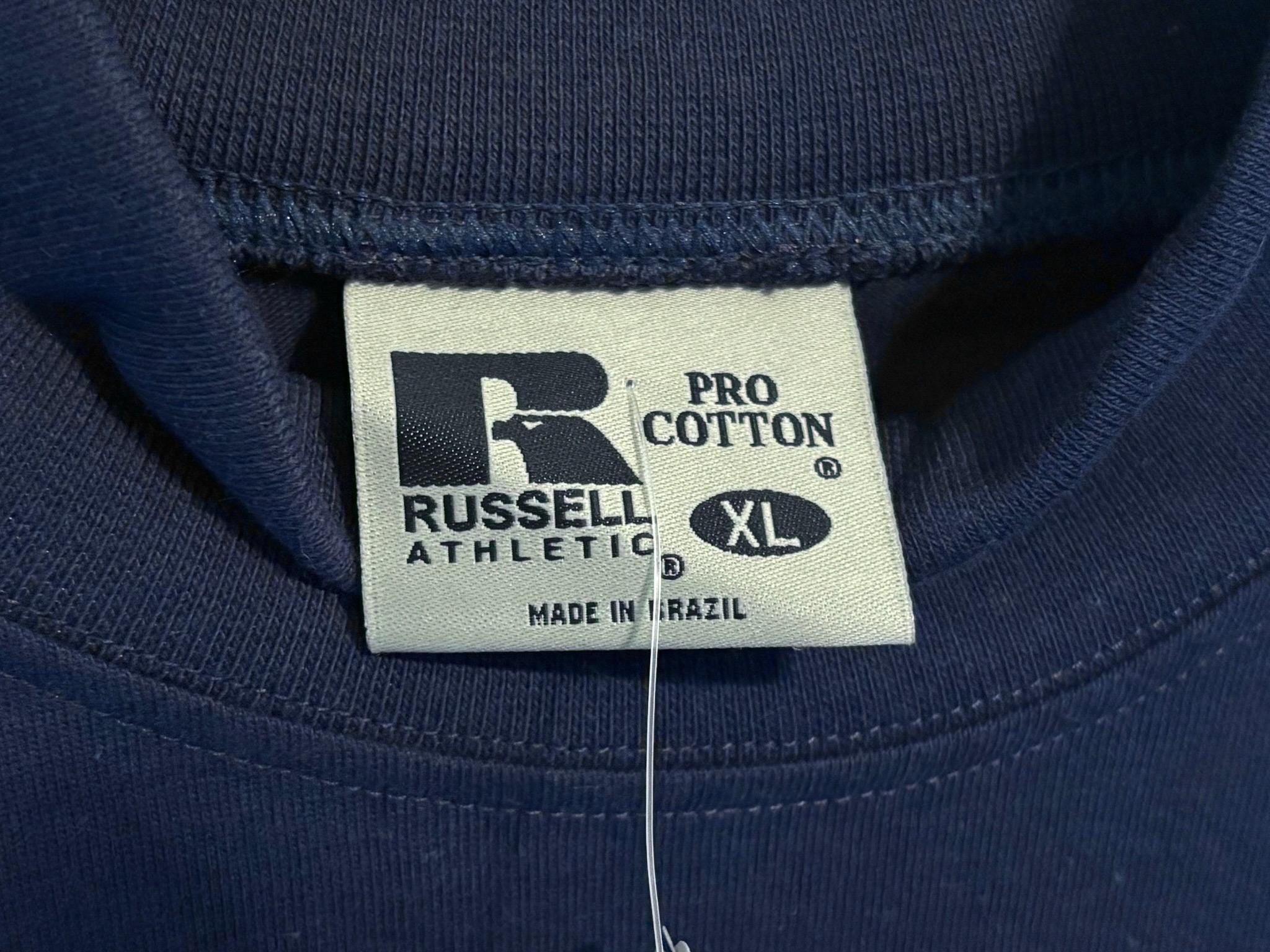 Vintage Russell Athletic Pro Cotton Mock Neck Shirt Mens Size XL