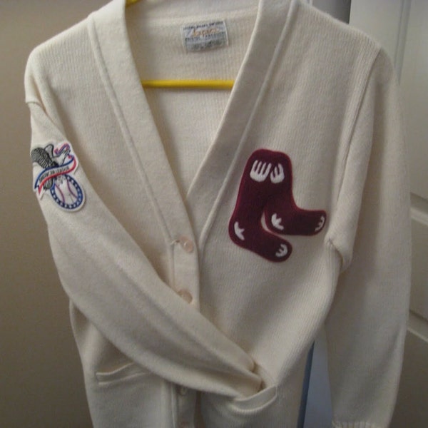 vintage boston red sox letterman sweater size small