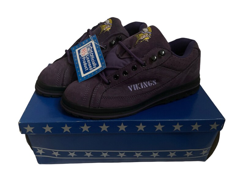 vintage minnesota vikings eastport sneakers mens size 7.5 deadstock NIB 90s image 4