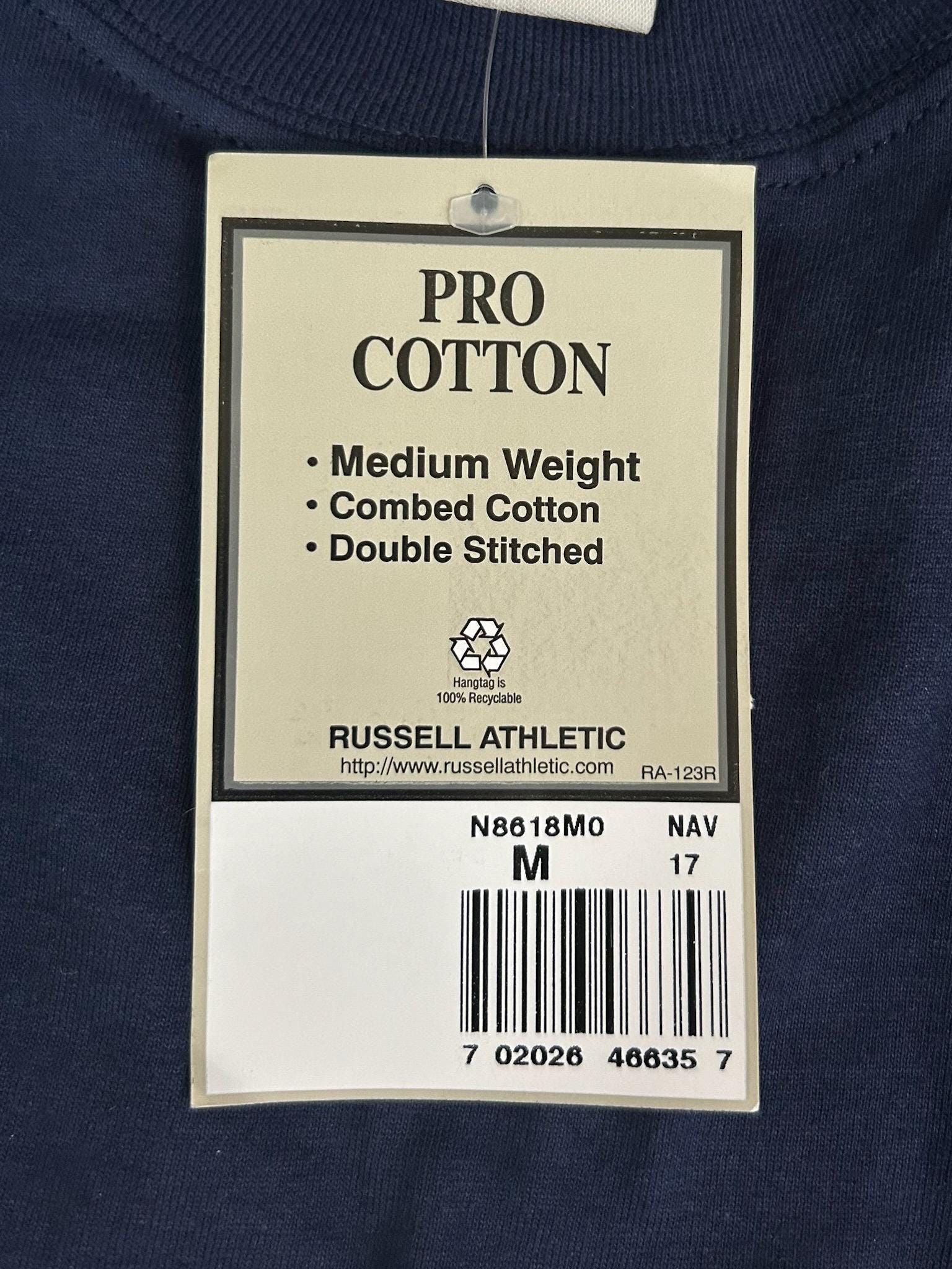 Vintage Russell Athletic Pro Cotton Mock Neck Shirt Mens Size