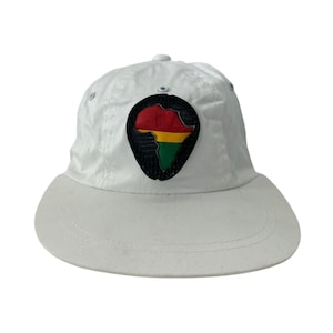 vintage africa leather patch soft body hat cap adult OSFA deadstock NWOT 90s