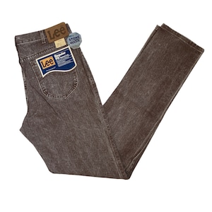 vintage lee jeans de pierna cónica de color malva oscuro tamaño 33x36 deadstock NWT 90s hecho en EE. UU.