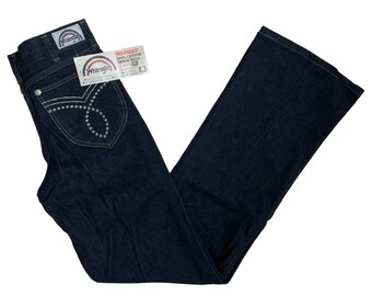 vintage wrangler boot flare silver stud jeans size 27x32 deadstock NWT 70s made in USA