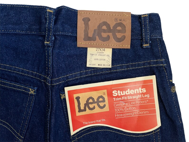 vintage lee dunkle jeans borte passe gerade bein jeans größe 27x34 deadstock NWT 90er made in USA Bild 4