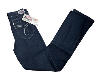 vintage wrangler straight leg silver stud jeans size 27x32 deadstock NWT 70s made in USA