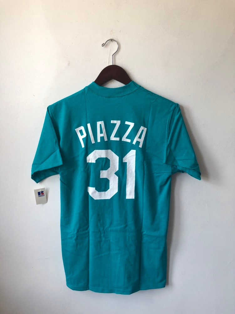 Florida Marlins Mike Piazza Vintage 90s Russell Diamond MLB Baseball Jersey  52