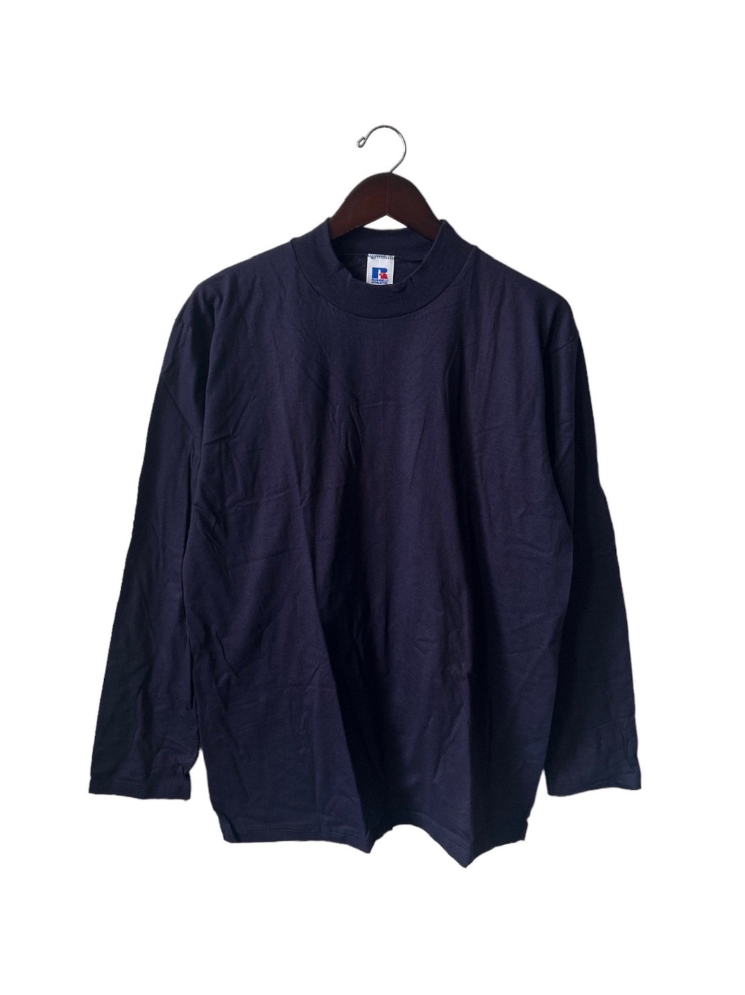 Vintage Russell Athletic Mock Turtleneck Shirt Mens Size Large Etsy