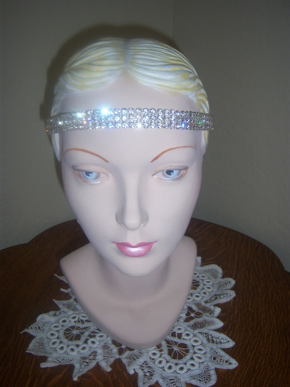 Vintage Art Deco Flapper Rhinestone Headband...The