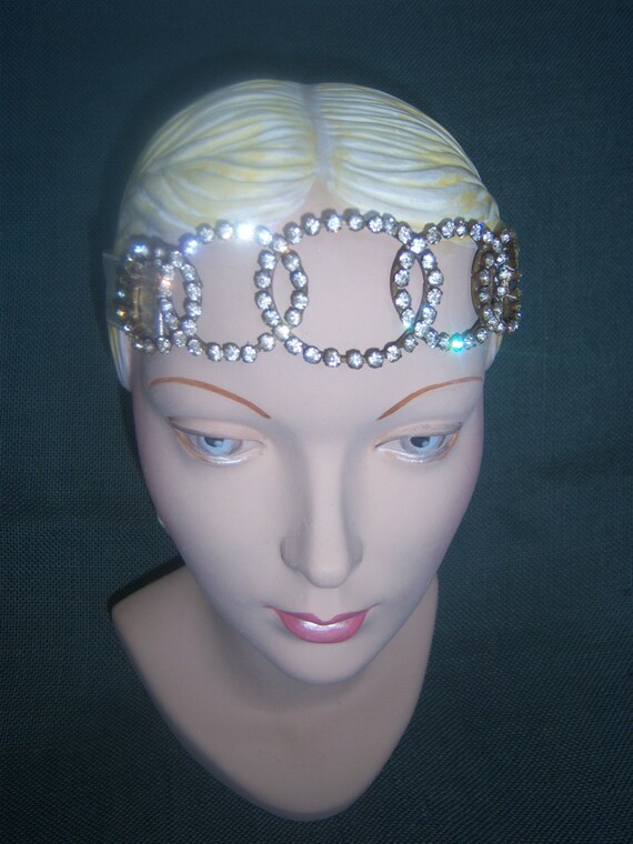 Vintage Art Deco Flapper Rhinestone Headband...The