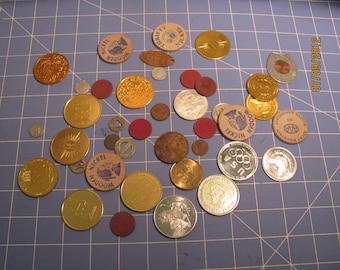 Upscale Artwork Supplies Coins wooden Nickels Aluminum coins Colorado Tax tokens Subway plugs MORE