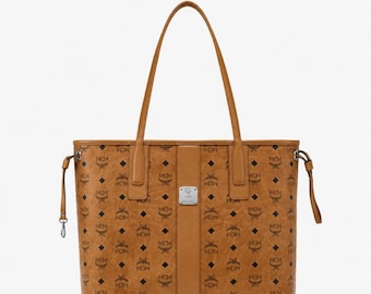 MCM Visetos Monogram Tote Bag, Designer-Schultertasche, große Shopper-Tasche, Handtasche im Vintage-Stil