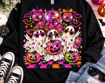 Neon Disco Ghost SVG