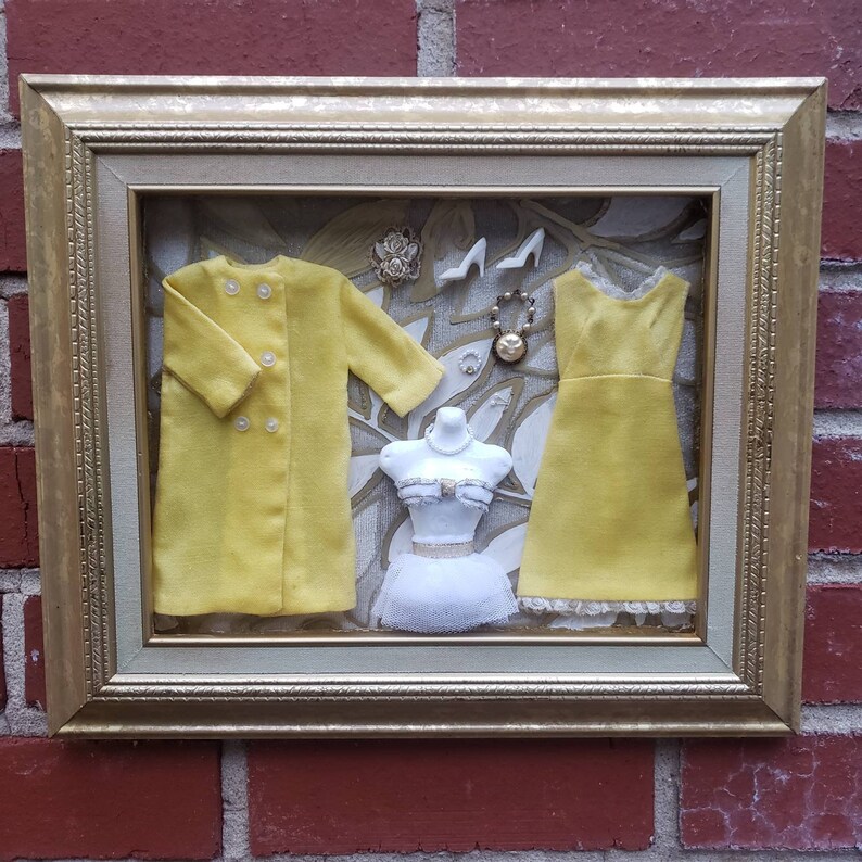 Framed Vintage Barbie Clothes Art Barbie Wall Art OOAK | Etsy