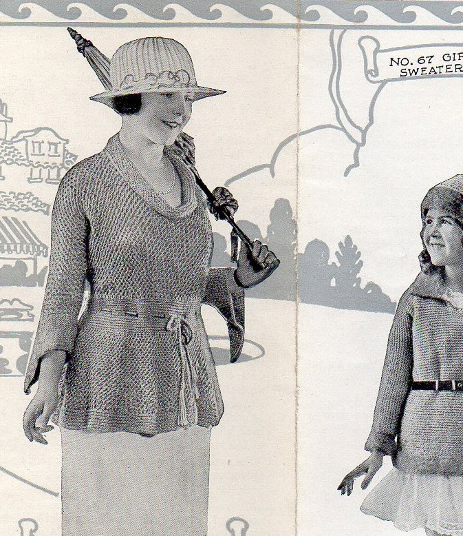 Antique Knitting Pattern PDF 1910s Womens Sweater & Cardigan Etsy
