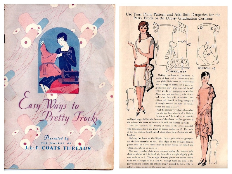 Vintage Art Deco 1920s Dressmaking Ebook Easy Ways to Pretty Frocks Dress Pattern Flapper Lingerie Craft Millinery Costume Design image 1