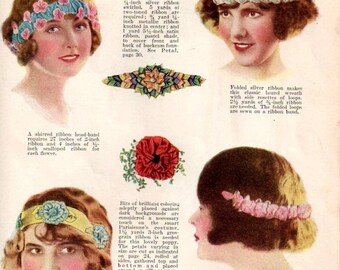 Vintage Art Deco Era Ribbon Art Craft Ebook -1920's Flapper -Wedding Millinery Floral Lingerie Costume Design