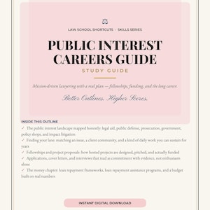 Public Interest Careers Guide — Law School Study Guide with Worked Examples & Checklists