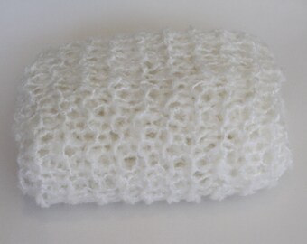 Cream Throw Baby Girl Newborn Mohair Blend Knit Wrap