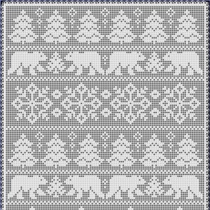 Op de afbeelding: Een wit gehaakt kantwerk met een geometrisch patroon. Het kantwerk is vierkant en heeft een delicaat kantontwerp.