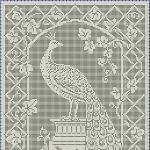 The Original Vintage Peacock and Trellis Filet Crochet Pattern