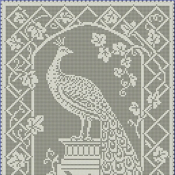 Peacock and Trellis Filet Crochet Pattern