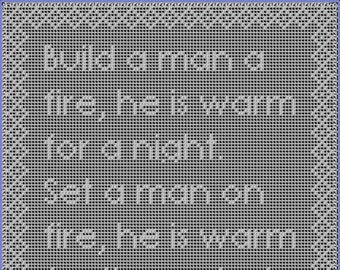 Build a Fire Filet Crochet Pattern