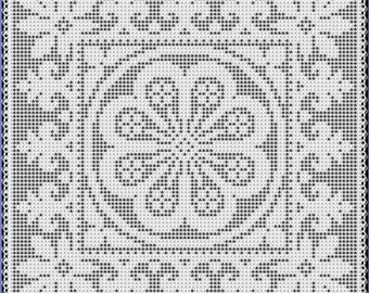 Garden Fountain Filet Crochet Chart Pattern