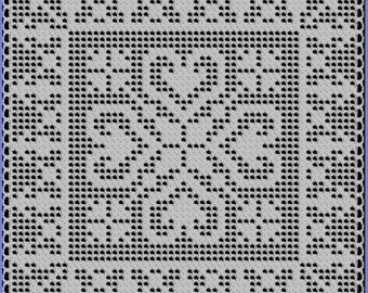 Hearts and Arrows Filet Crochet Pattern