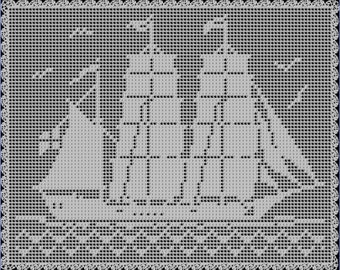 Segelschiff Deckchen / Wandbehang Muster