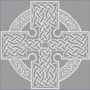 Square Celtic Cross Filet Crochet Pattern