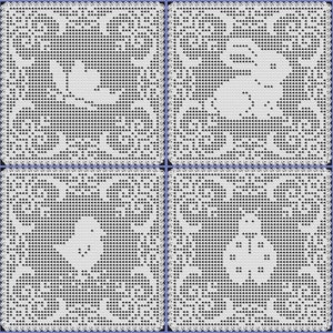 Swirl Framed Animals Filet Crochet Patterns