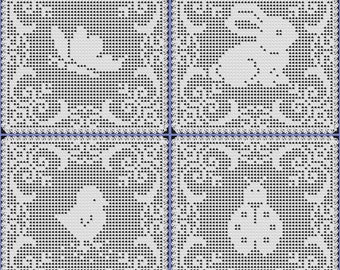 Swirl Framed Animals Filet Crochet Patterns