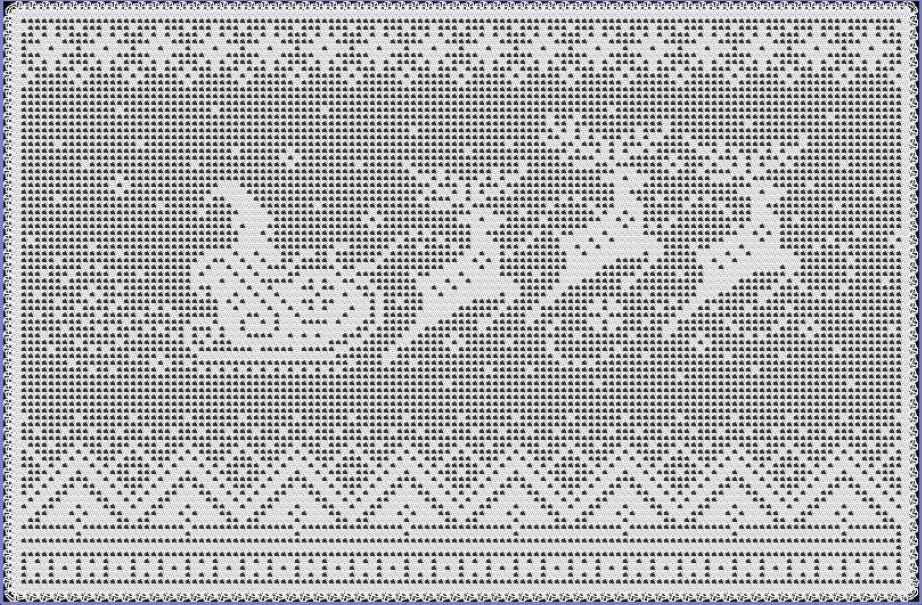 20 Crochet Filet Charts with Blankets, Doilies, and Motifs 20 Santa's Sleigh Filet Crochet Chart