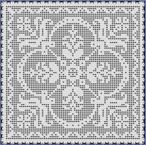 20 Crochet Filet Charts with Blankets, Doilies, and Motifs 10 Flower Fountain Filet Crochet Doily Chart