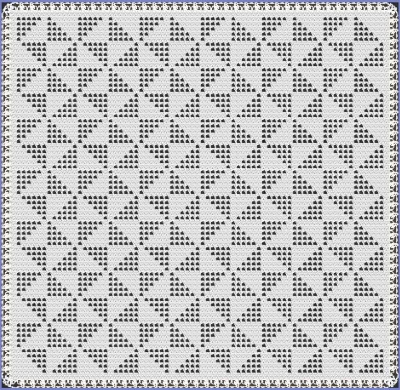 20 Crochet Filet Charts with Blankets, Doilies, and Motifs 8 Triangle Whirlwind Filet Crochet Doily Chart