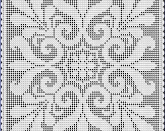 Unfurling Garden Filet Crochet Chart Pattern