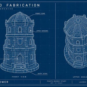 Domed Fantasy Tower Terrain - Unpainted PLA RPG Building image 5