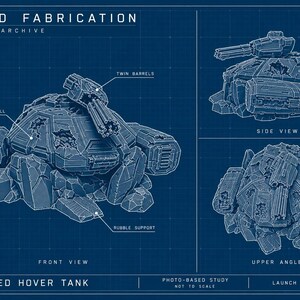 Destroyed Hover Tank Terrain - Unpainted PLA Sci-Fi Wreck image 7