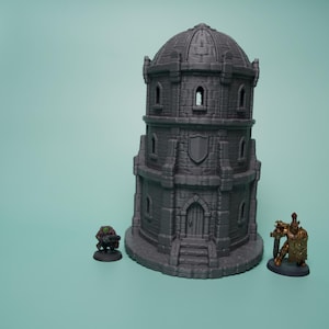 Domed Fantasy Tower Terrain - Unpainted PLA RPG Building image 7