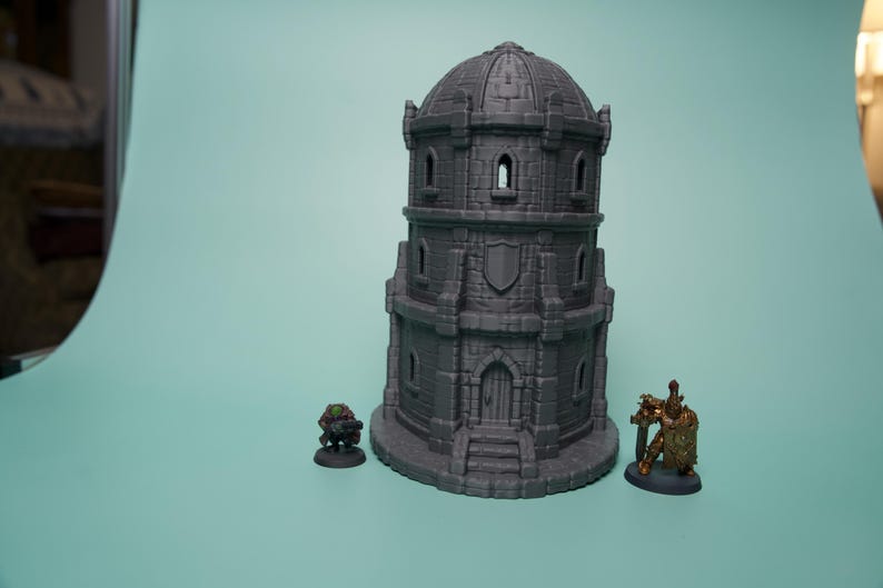Domed Fantasy Tower Terrain - Unpainted PLA RPG Building image 7