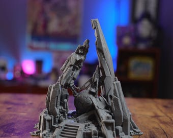Ruined Orb Spire Terrain - Unpainted PLA Sci-Fi Ruins
